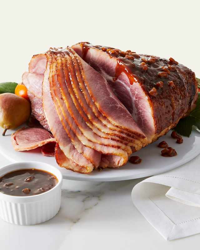 Half Honey Glazed Ham with Praline Walnut Glaze, Serves 12-15
